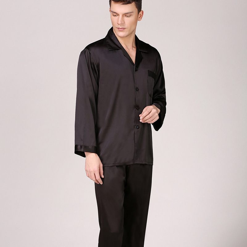 Herenpyjama Met Lange Mouwen Zwart Loungewear