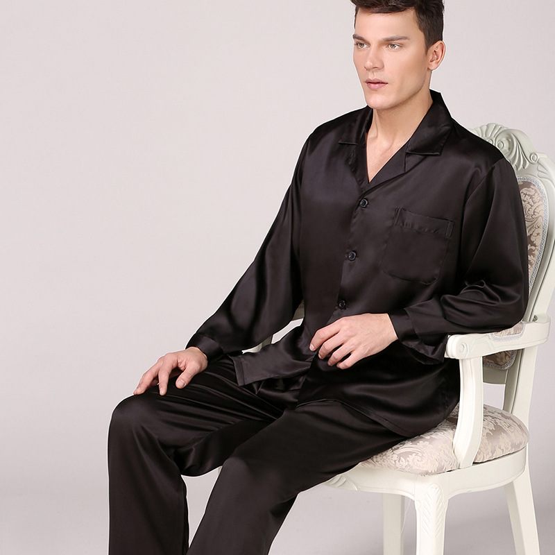 Herenpyjama Met Lange Mouwen Zwart Loungewear