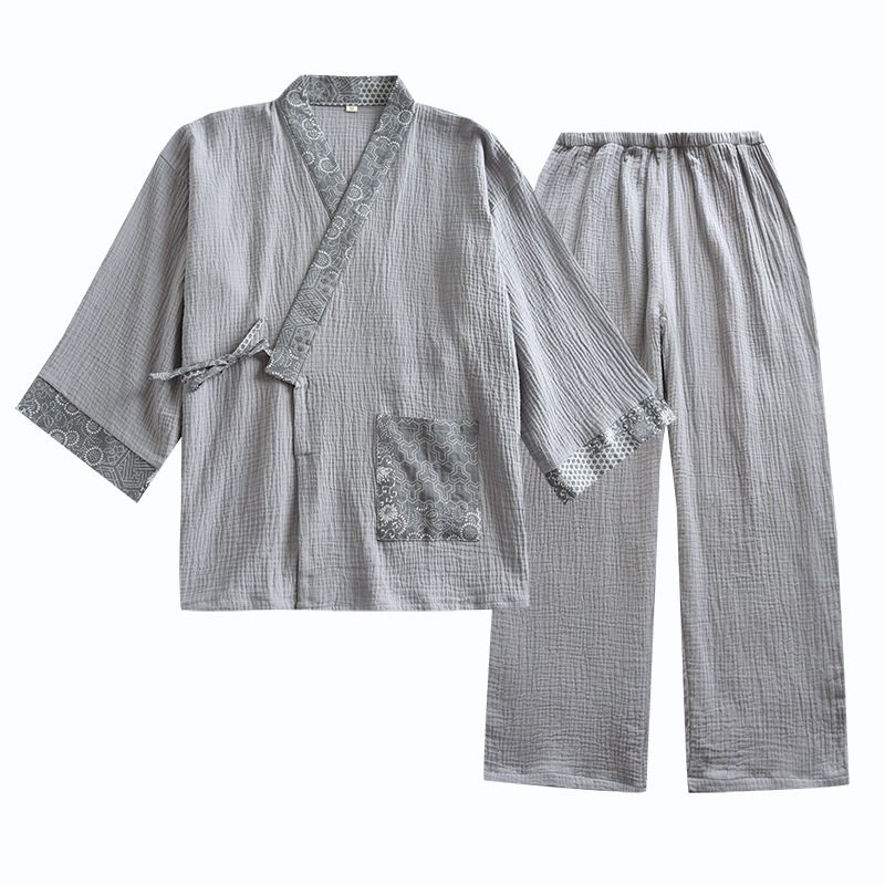 Katoenen Gaas Pyjama Heren Homewear Broek Sets