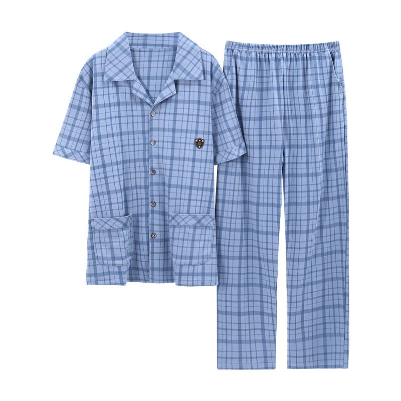 Katoenen Pyjama's Voor Heren Korte Mouwen Casual Homewear-sets