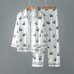 Panda Pyjama's Nieuwe Homewear-set Met Lange Mouwen Voor Heren