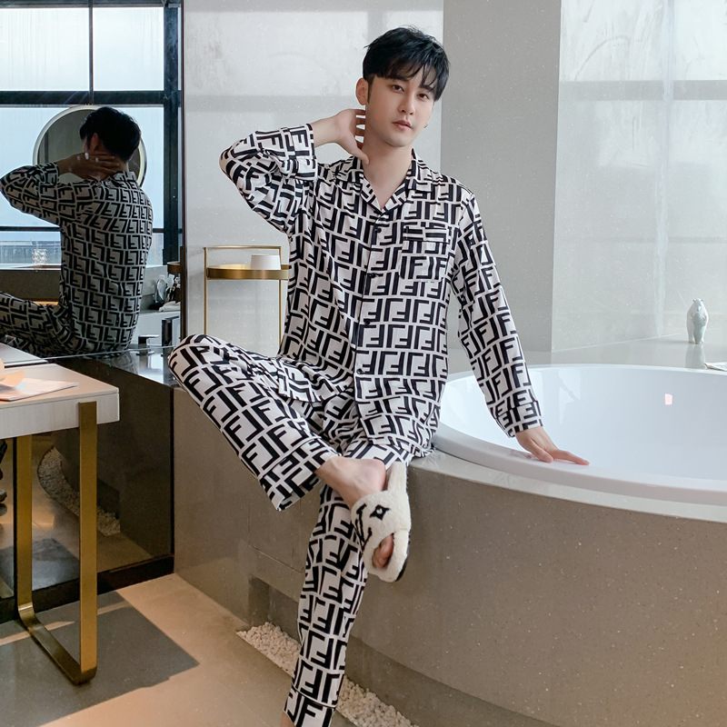 Pyjama Mode Dunne Herensets Met Lange Mouwen Homewear