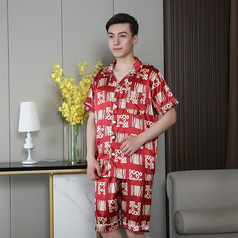 Pyjama Voor Heren Korte Mouwen Los Dun Gedeelte Homewear