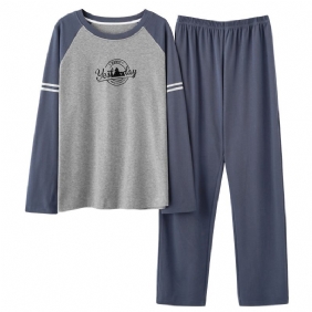 Pyjama's Voor Heren Lange Mouwen Broeken Homewear Dunne Casual Pakken