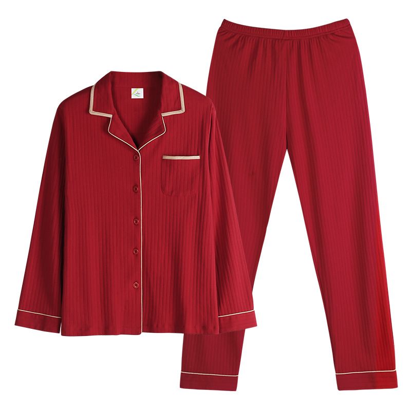 Rood Katoenen Vest Met Lange Mouwen Trouwpak Homewear Heren