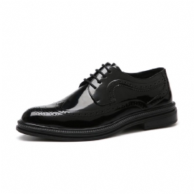 2024 Nieuwe Heren Business Casual Brogue Schoenen Geklede Helder Leer Wit Zwart