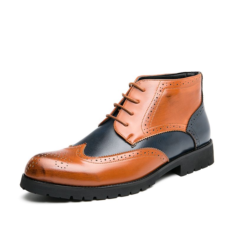 2024 Nieuwe Zakelijke Formele Schoenen Heren Retro High-top Trouwschoenen Oxford Derby