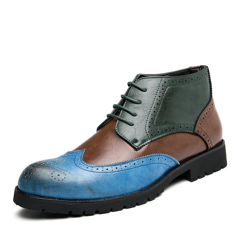 2024 Nieuwe Zakelijke Formele Schoenen Heren Retro High-top Trouwschoenen Oxford Derby