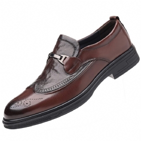 Brogue Schoenen Formele Herenschoenen Nieuwe Business Casual Heren Lederen Slip-on Ademende Trouwschoenen