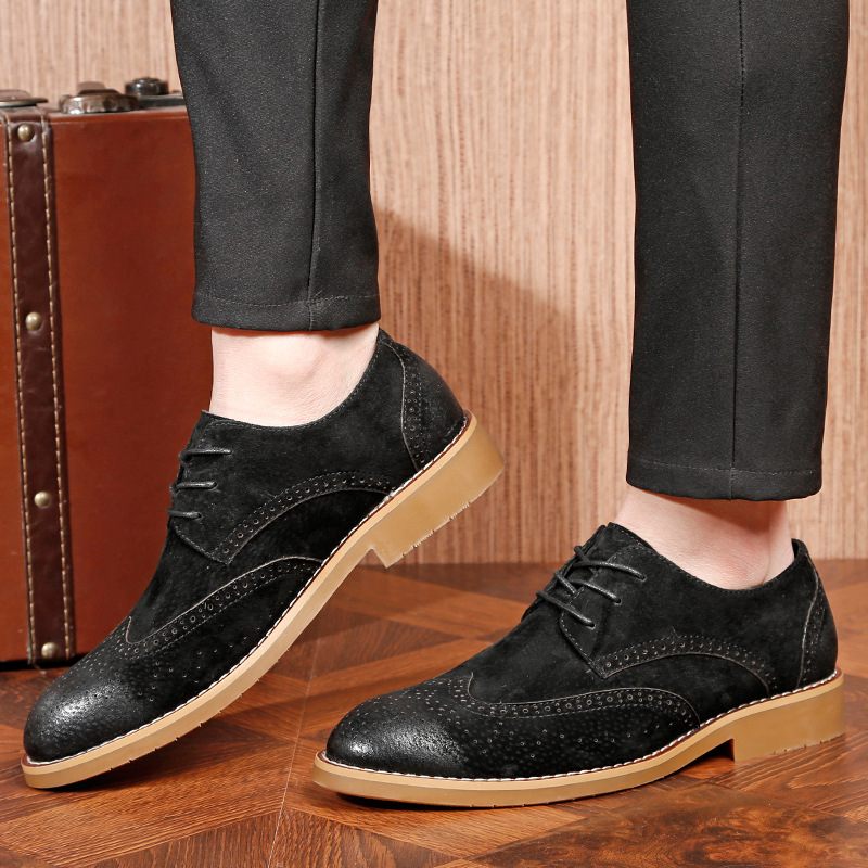 Chain New Carved Dress Shoes Trendy Brogue Business Casual Retro Herenschoenen