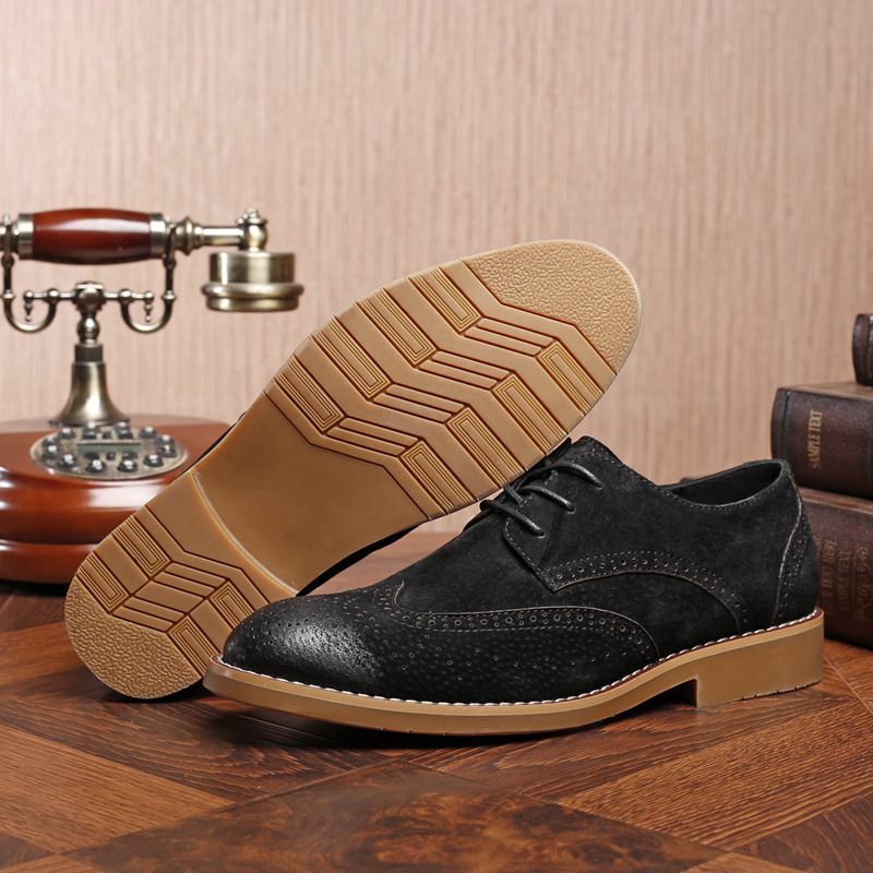 Chain New Carved Dress Shoes Trendy Brogue Business Casual Retro Herenschoenen