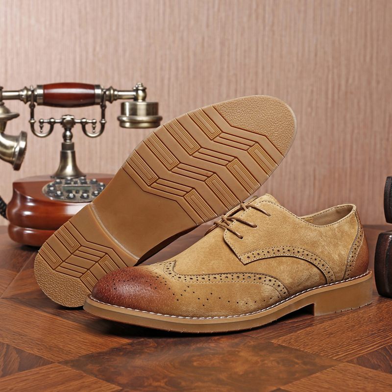 Chain New Carved Dress Shoes Trendy Brogue Business Casual Retro Herenschoenen