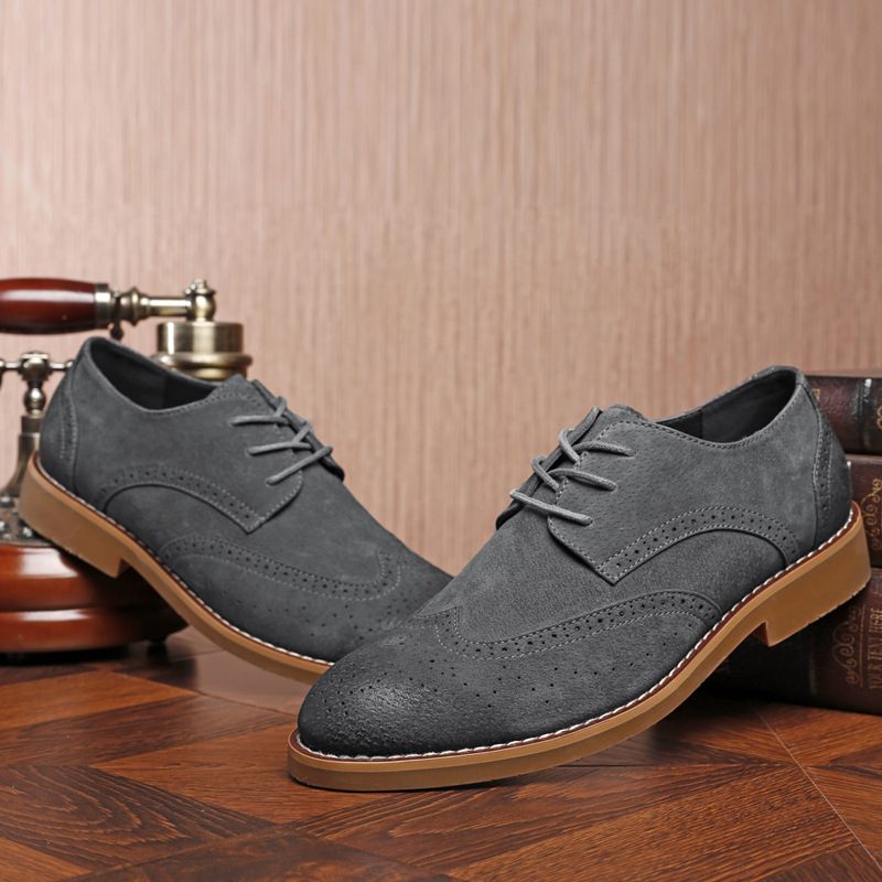 Chain New Carved Dress Shoes Trendy Brogue Business Casual Retro Herenschoenen