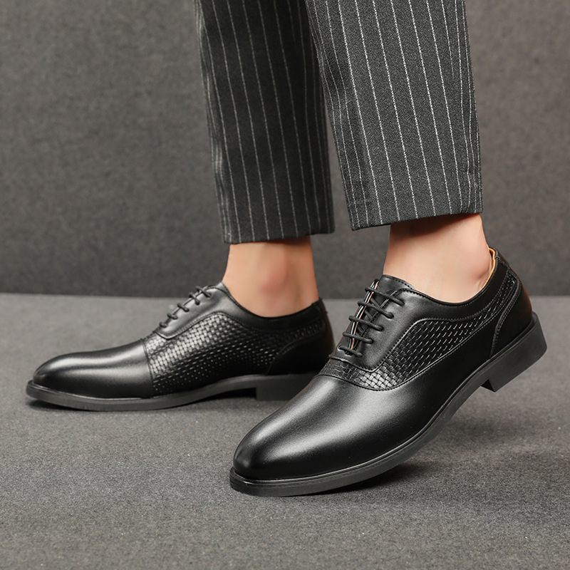 Grote Maat 47 Business Casual Herenschoenen Banketkleding Schoenen Bruidegom Trouwschoenen Kleur Polijsten Oxford