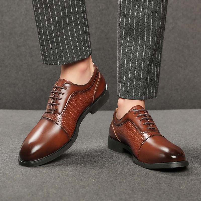 Grote Maat 47 Business Casual Herenschoenen Banketkleding Schoenen Bruidegom Trouwschoenen Kleur Polijsten Oxford