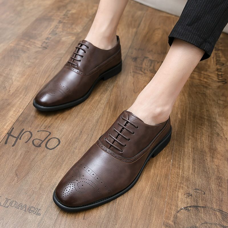 Grote Maat 48 Brogue Schoenen Gesneden Herenschoenen Puntige Kapper Mode Casual