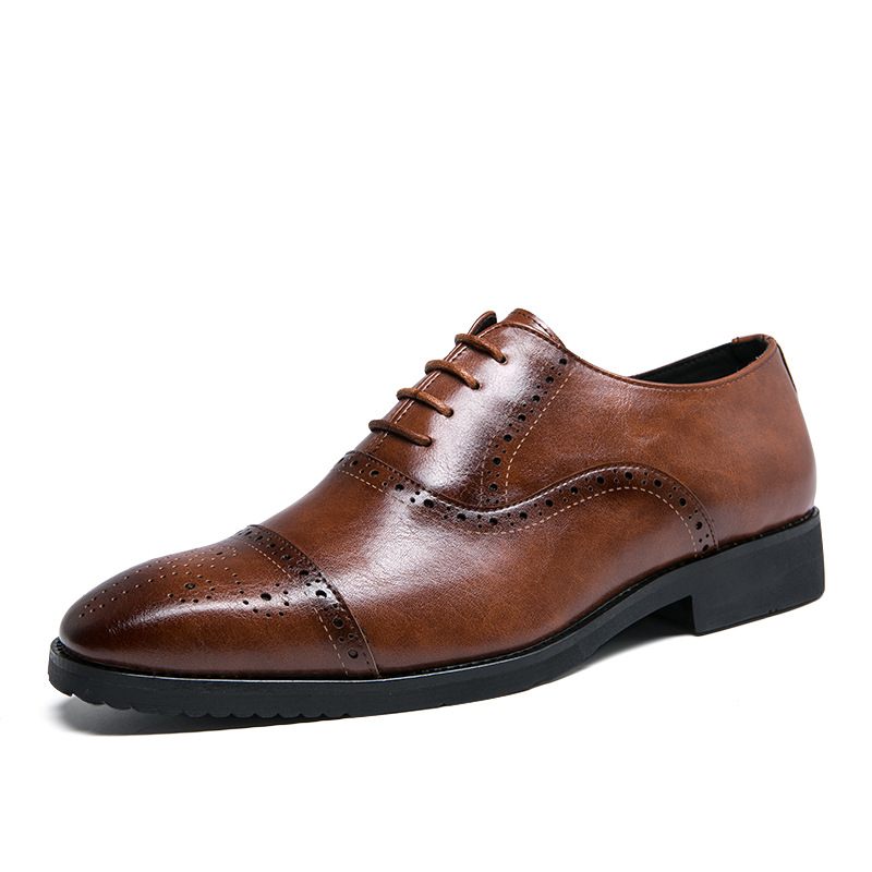 Grote Maat 48 Brogue Schoenen Gesneden Herenschoenen Puntige Kapper Mode Casual