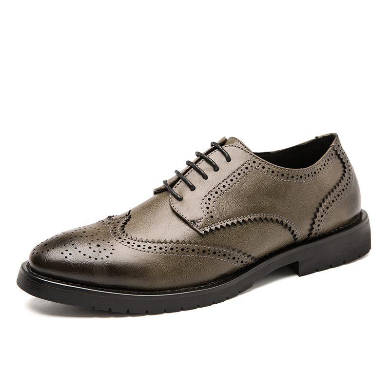 Grote Maat Heren Zakelijke Schoenen 38-46 2024 Lente En Herfst Nieuwe Formele Kleding Brogue Gesneden Jurk Mannelijke