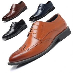 Grote Maten Zakelijke Formele Casual Platte Schoenen Brogue Mode Herenschoenen Met Veters