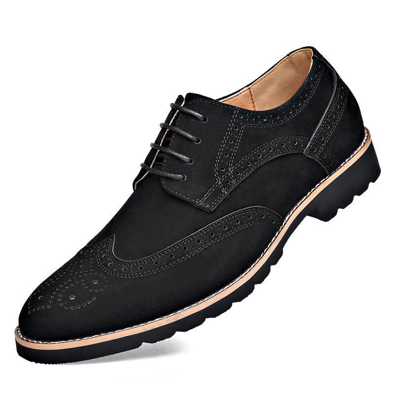 Heren Zakelijke Veterschoenen Modetrend Gesneden Brogue Schoenen Geklede Spitse Grote Herenschoenen