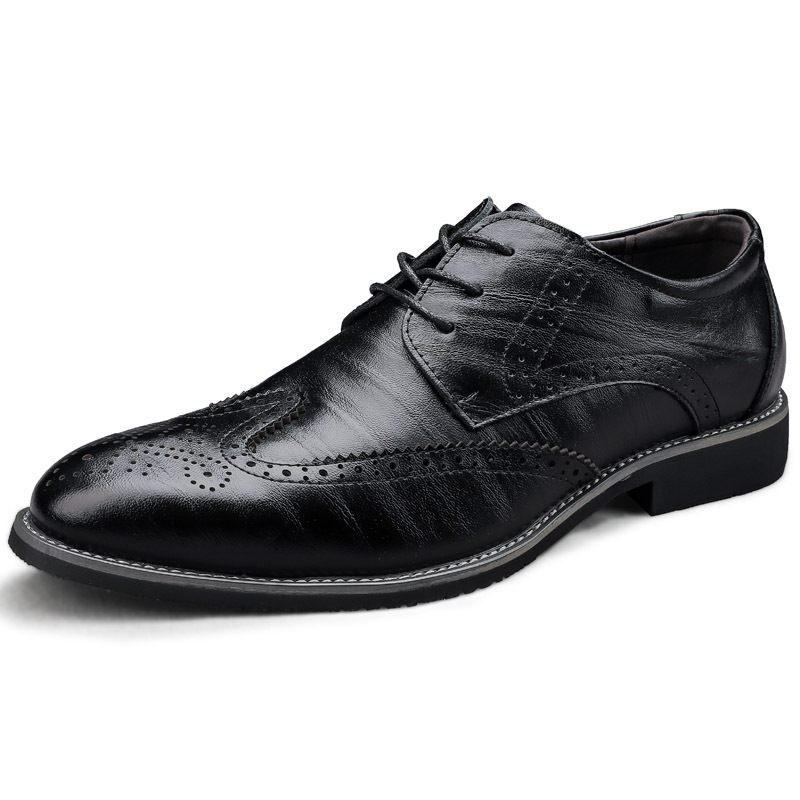 Herenschoenen Brogue-schoenen Geklede Kledingschoenen Zakelijke Vrijetijdsschoenen Grote Maat Lente Lage Top Gesneden Lederen Oppervlak Gentleman