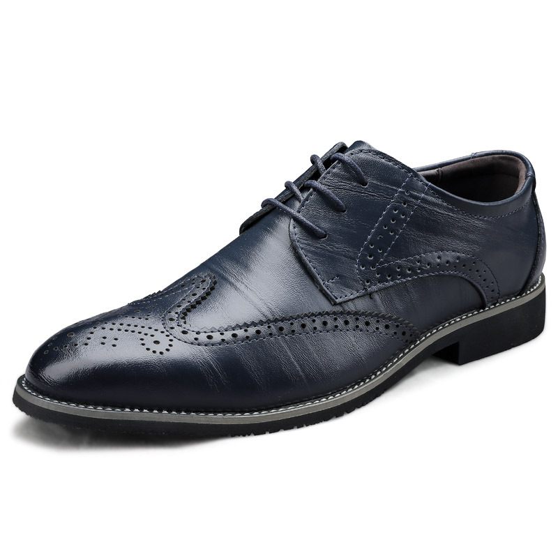 Herenschoenen Brogue-schoenen Geklede Kledingschoenen Zakelijke Vrijetijdsschoenen Grote Maat Lente Lage Top Gesneden Lederen Oppervlak Gentleman