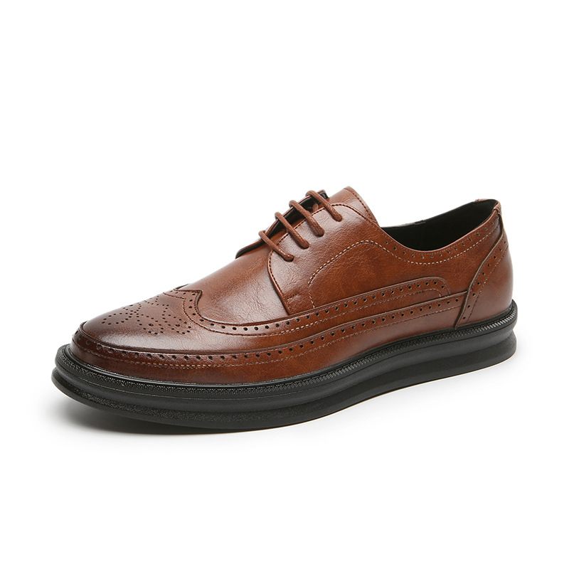 Herenschoenen Gesneden Formele Schoenen Trendy Heren Casual Veterschoenen Brogue A310-w