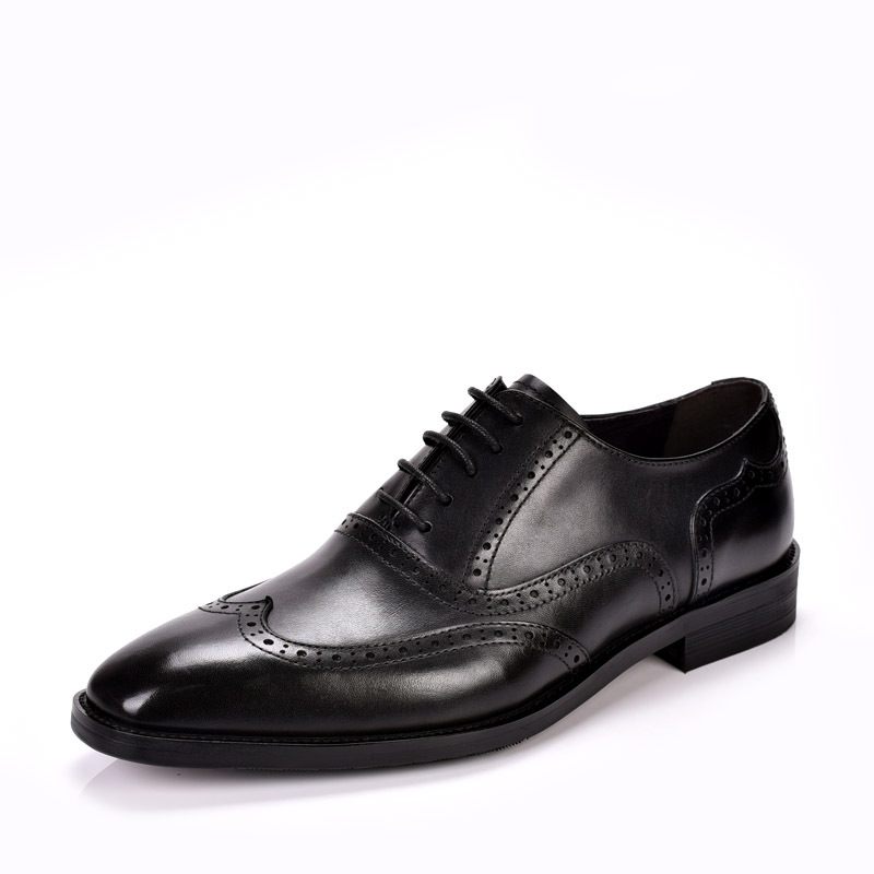 Lente En Herfst Brogue Schoenen Gesneden Gentleman's Dress Shoes Leren Herenschoenen Business Oxford Heren