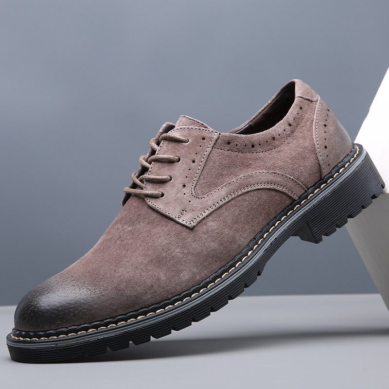 Lente En Herfst Brogue Schoenen Heren Lederen Zakelijke Geklede Retro Spitse Neus Trend