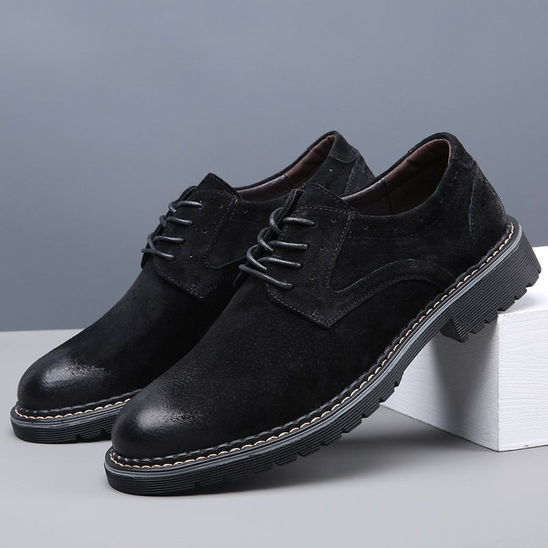 Lente En Herfst Brogue Schoenen Heren Lederen Zakelijke Geklede Retro Spitse Neus Trend