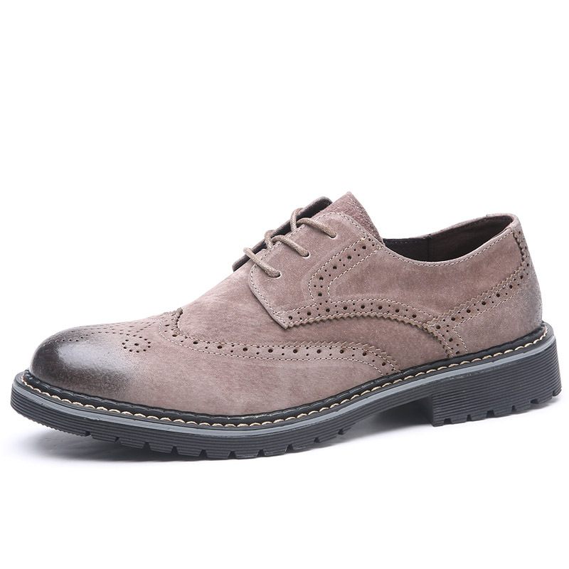 Lente En Herfst Brogue Schoenen Heren Lederen Zakelijke Geklede Retro Spitse Neus Trend