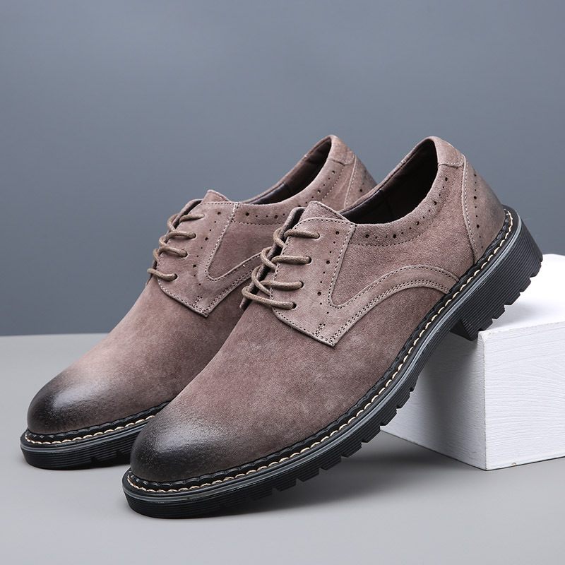 Lente En Herfst Brogue Schoenen Heren Lederen Zakelijke Geklede Retro Spitse Neus Trend