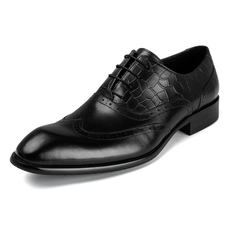 Leren Oxford-schoenen Voor Heren Brogue-schoenen Gesneden Herenschoenen Zakelijke Geklede Schoenen Professionele