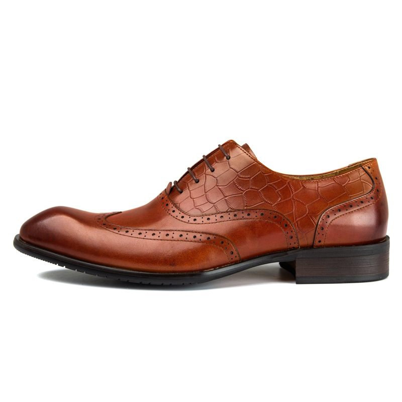 Leren Oxford-schoenen Voor Heren Brogue-schoenen Gesneden Herenschoenen Zakelijke Geklede Schoenen Professionele