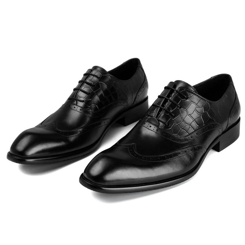 Leren Oxford-schoenen Voor Heren Brogue-schoenen Gesneden Herenschoenen Zakelijke Geklede Schoenen Professionele