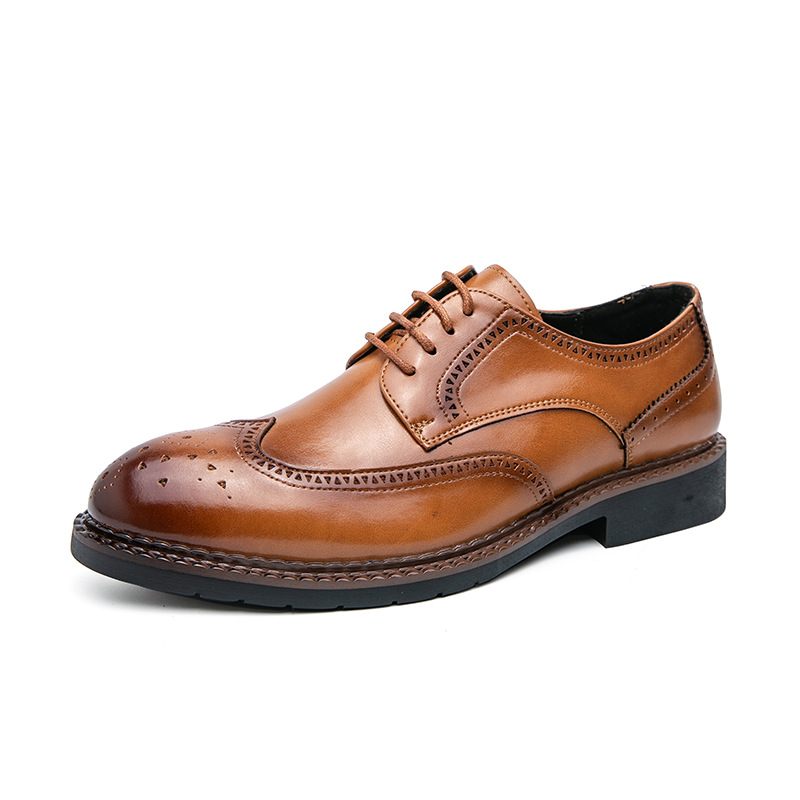 Nieuwe Heren Dress Schoenen 38-45 Size Business Casual Zachte Bodem Brogue Trouwschoenen