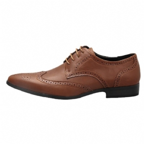 Nieuwe Klassieke Herenschoenen Pak Brogue Schoenen Ademende Casual Platte Met Veters