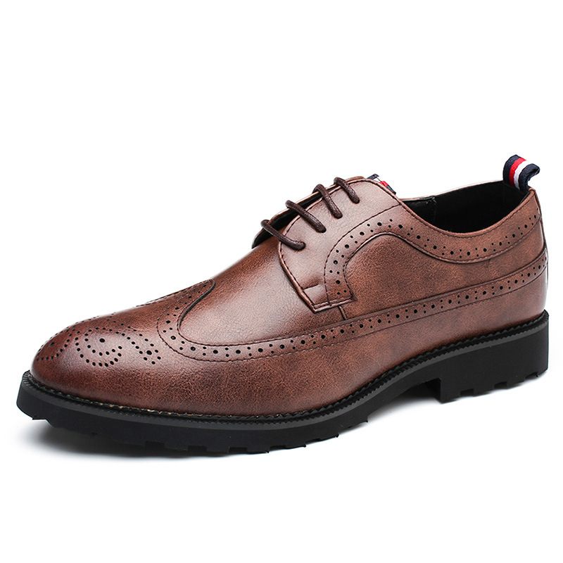 Nieuwe Zakelijke Herenschoenen Brogue Schoenen Gesneden Retro Trend Heren Geklede