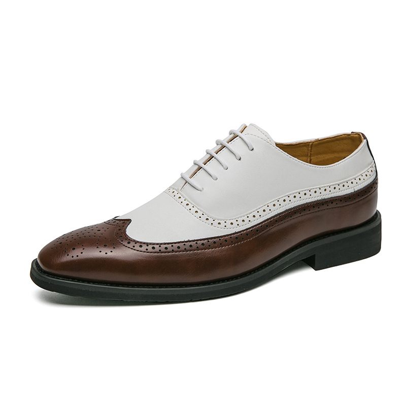 Spring Fashion Colour Block Oxford Dress Schoenen Brogue Formele Kleding Mannen Plus Size Room Lace Up Herenschoenen