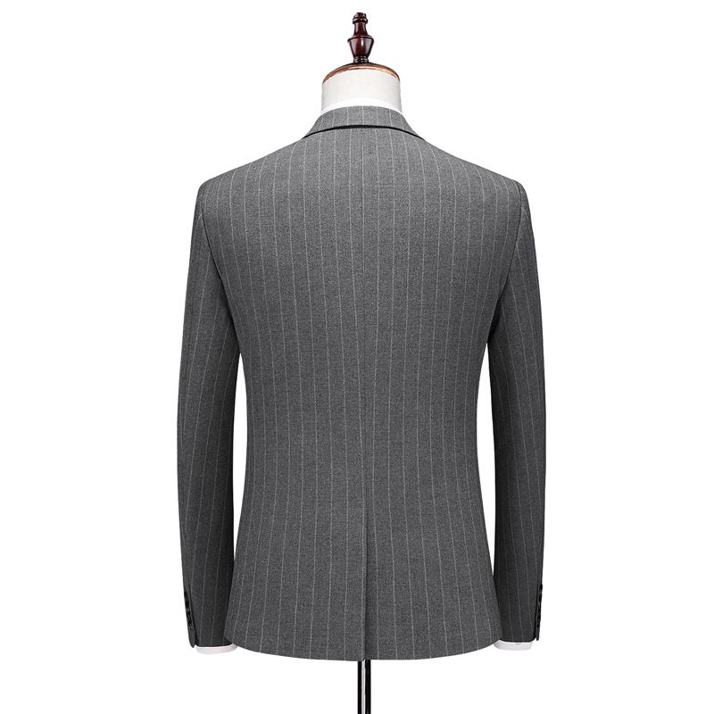 2024 Pakken Mannen Een Knop Verticale Strepen Slim Fit Business Casual