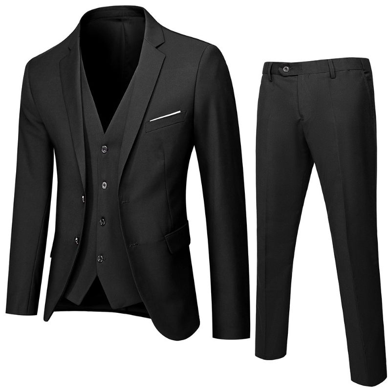 Double Breasted Pak Mannen Slim Fit Huwelijk Business Casual