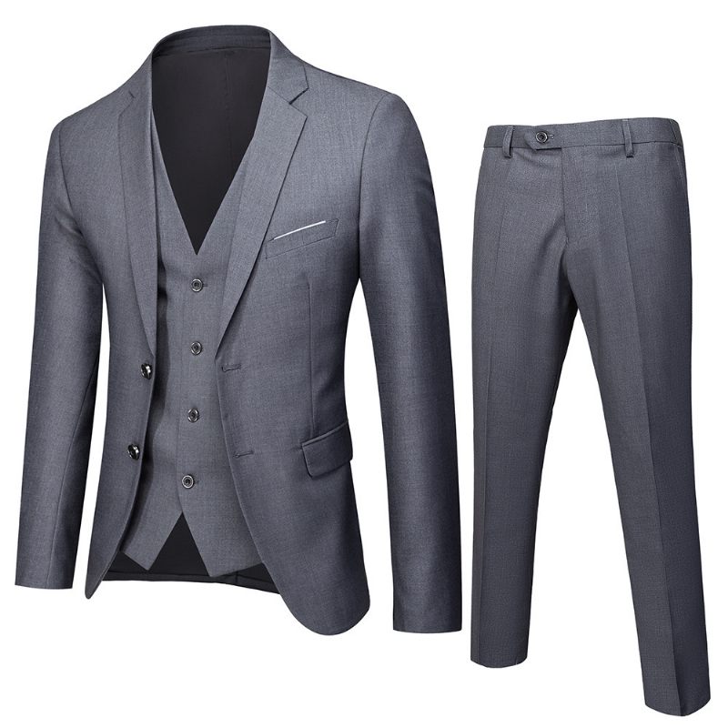 Double Breasted Pak Mannen Slim Fit Huwelijk Business Casual