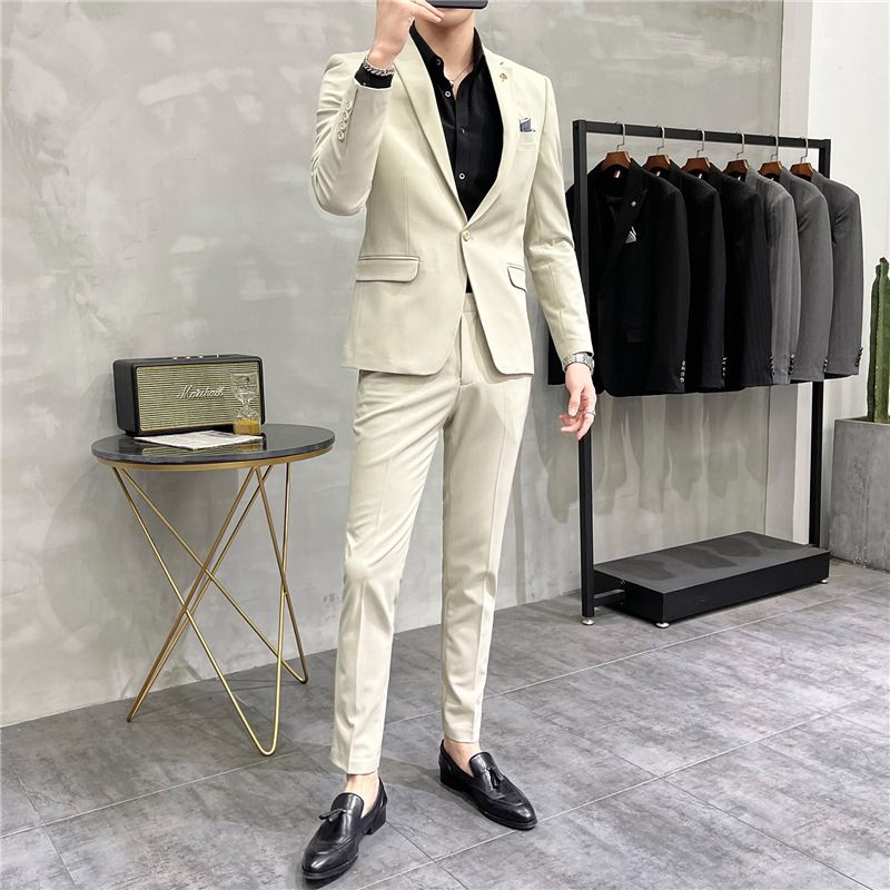 Pak Pak Heren Tweedelig Pak Zakelijke Professional Formele Jurk Slim Fit Trouwjurk