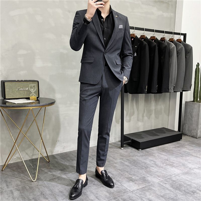 Pak Pak Heren Tweedelig Pak Zakelijke Professional Formele Jurk Slim Fit Trouwjurk