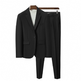 Suit Slim Fit Tweedelig Casual Zakelijk Knap Jack Voor Heren