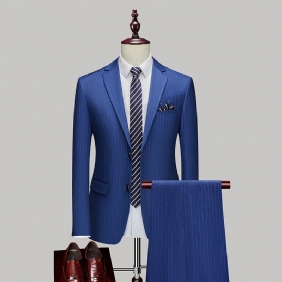 Suits Casual Heren Trend Tweedelige Jurk Mode Strepen