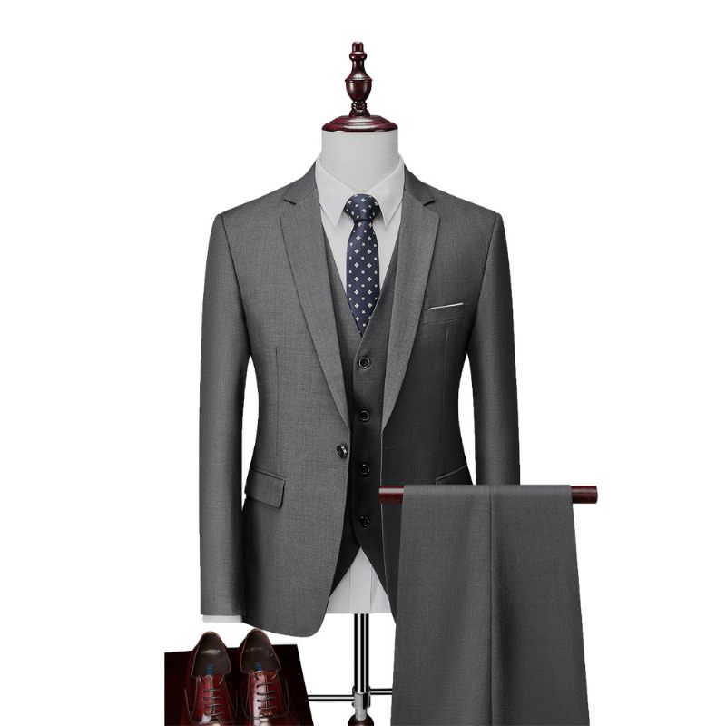 Suits Heren Business Casual Jurk Met Één Knop Driedelig