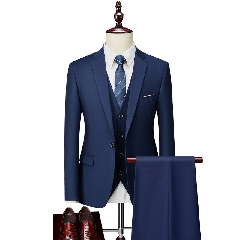 Suits Heren Business Casual Jurk Met Één Knop Driedelig