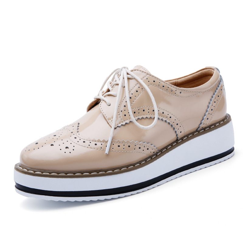 Brogue Schoenen Dames Plateauzolen Dikke Zolen Nieuwe Damesschoenen Herfst Veterschoenen Casual Platte