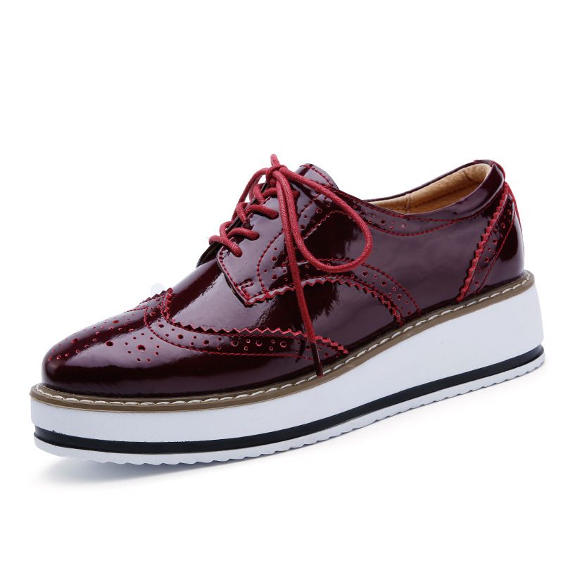 Brogue Schoenen Dames Plateauzolen Dikke Zolen Nieuwe Damesschoenen Herfst Veterschoenen Casual Platte